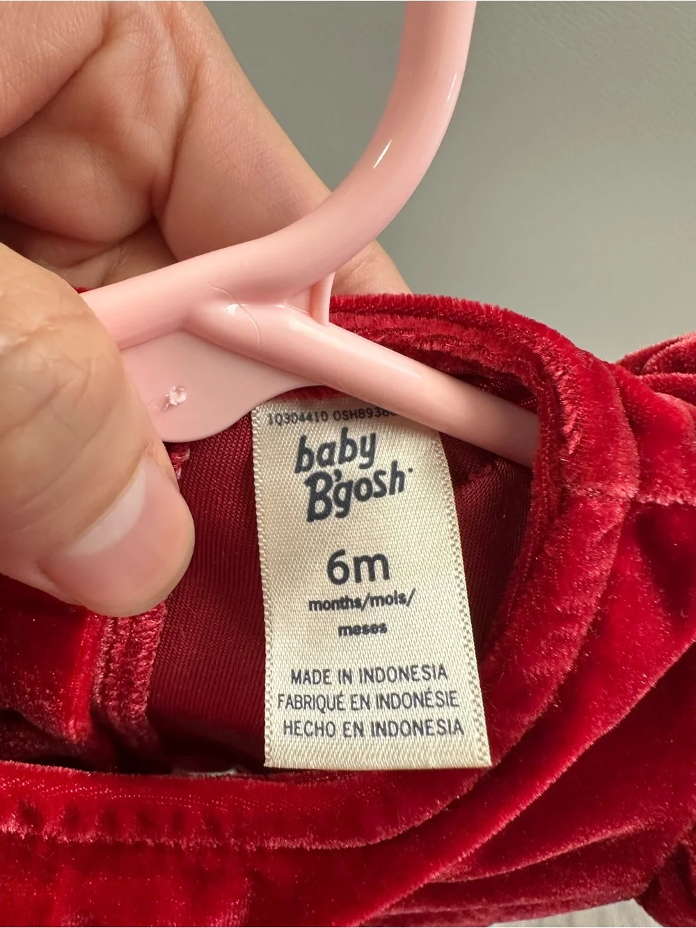 Red Velvet Long Sleeve Baby Dress